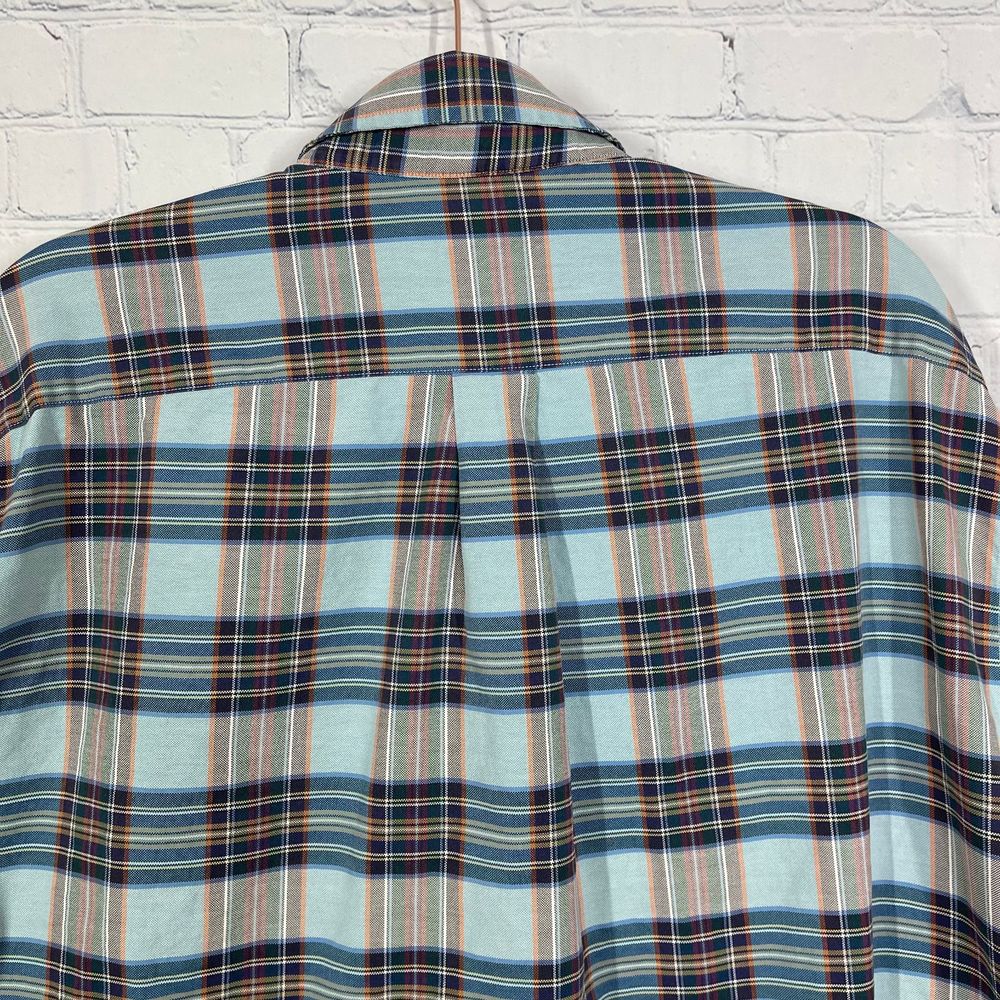Brooks Brothers Shirt Mens Size L Blue Plaid Long Sleeve Woven in Italy Cotton - Picture 6 of 12